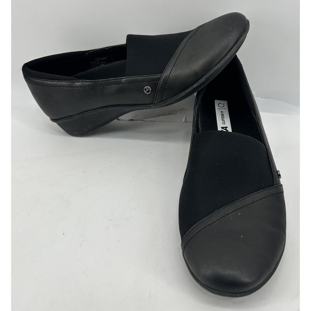 Revere Naples Stretch Loafer Onyx Black Leather (New Inserts) Womens Size 9M